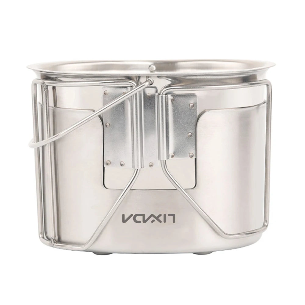 Lixada Camping Stove Canteen Cup Hanging Pot with Wood Stove Set Camping Cookware for Outdoor Camping Backpacking Hiking Picnic