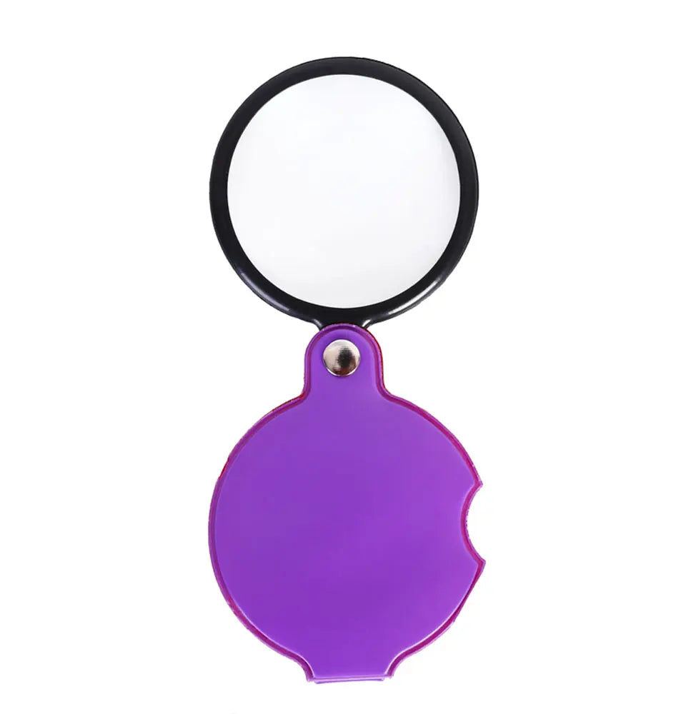 Portable Mini Magnifier 8X 50/60mm Pocket Magnifier 6X Magnifying Glass Reading Magnifier Jewelry Loupe with Folded Leather Case