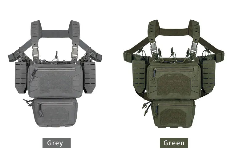YAKEDA Tactical Chest Mini Rig Vest with Magazine Pouch Adjustable Detachable Laser-cutting Molle Modular Chest Vest
