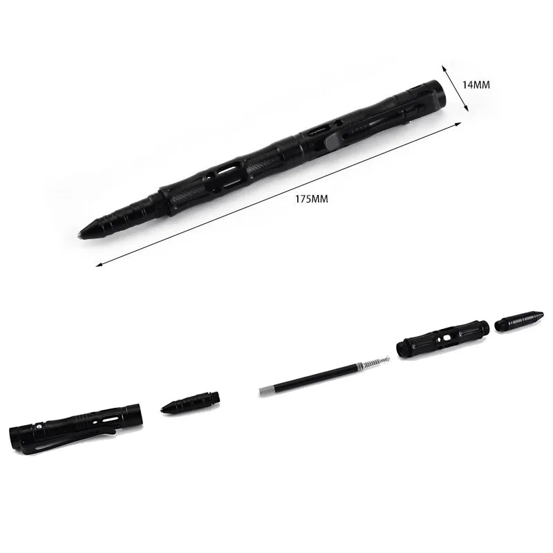 New Tactical Pen With Emergency Flash light, Glass Breaker Self Defense Supplies