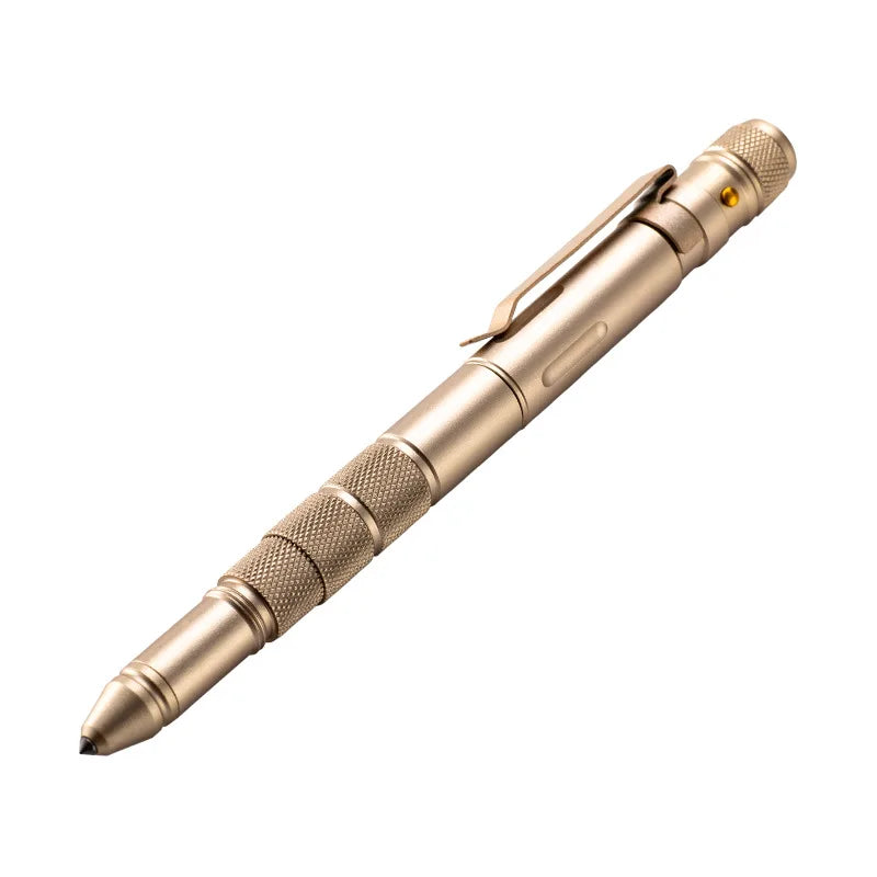 5-In-1 Portable Tactical Pen Flashlight Emergency Glass Breaker Waterproof Storage Case Outdoor Self Defense Rescue EDC Tool