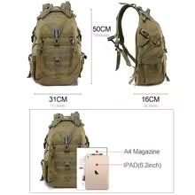 40L Camping Backpack Men's Bag Travel Bags Tactical Molle