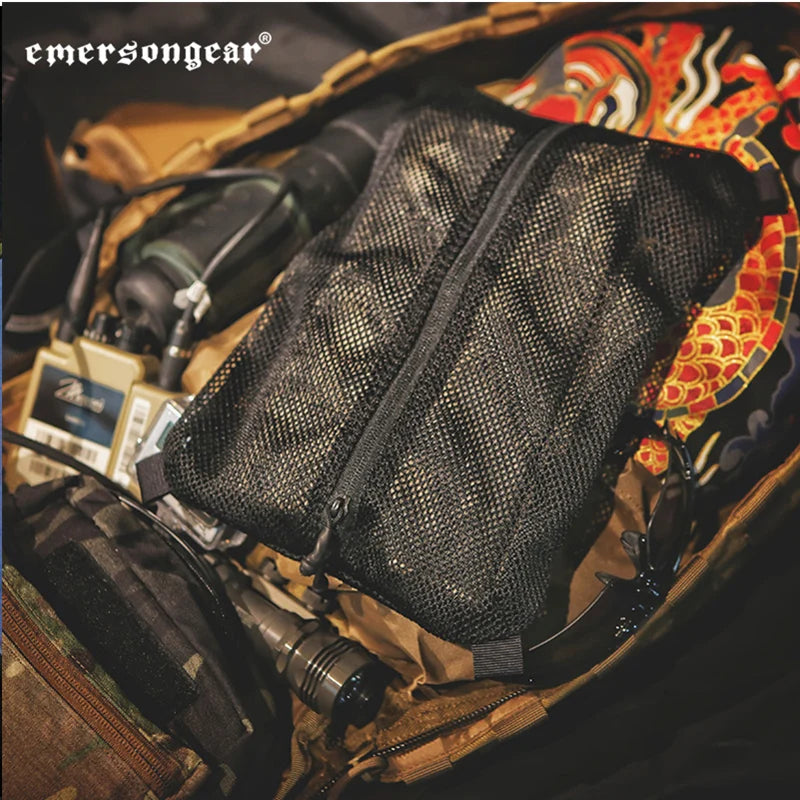 Emersongear Tactical EDC Storage Bags Tool Zippered Panel Airsoft DWR Hunting Hiking Pouch Carrier Holder 29X19cm M