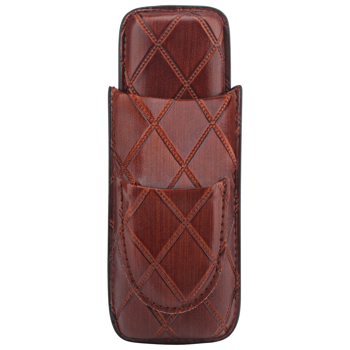 Xifei 2 Slots Leather Cigar Case Set Portable Humidor Box W/ Stainless Steel Cutter Travel Smoking Cigarette Storage Accessories