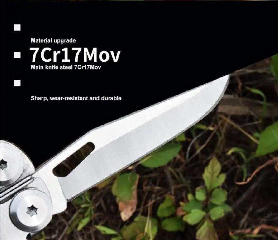 Daicamping DL12 EDC Multi Tools Multifunctional 7CR17MOV Plier Camping Gear Blade Multitools Clip Folding Multi Knife