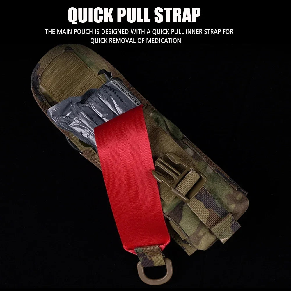 Outdoor Molle Pouch Emergency First Aid Kit MOLLE Clip Trauma Shears Tourniquet Holder IFAK Pouch Security Survival Gear