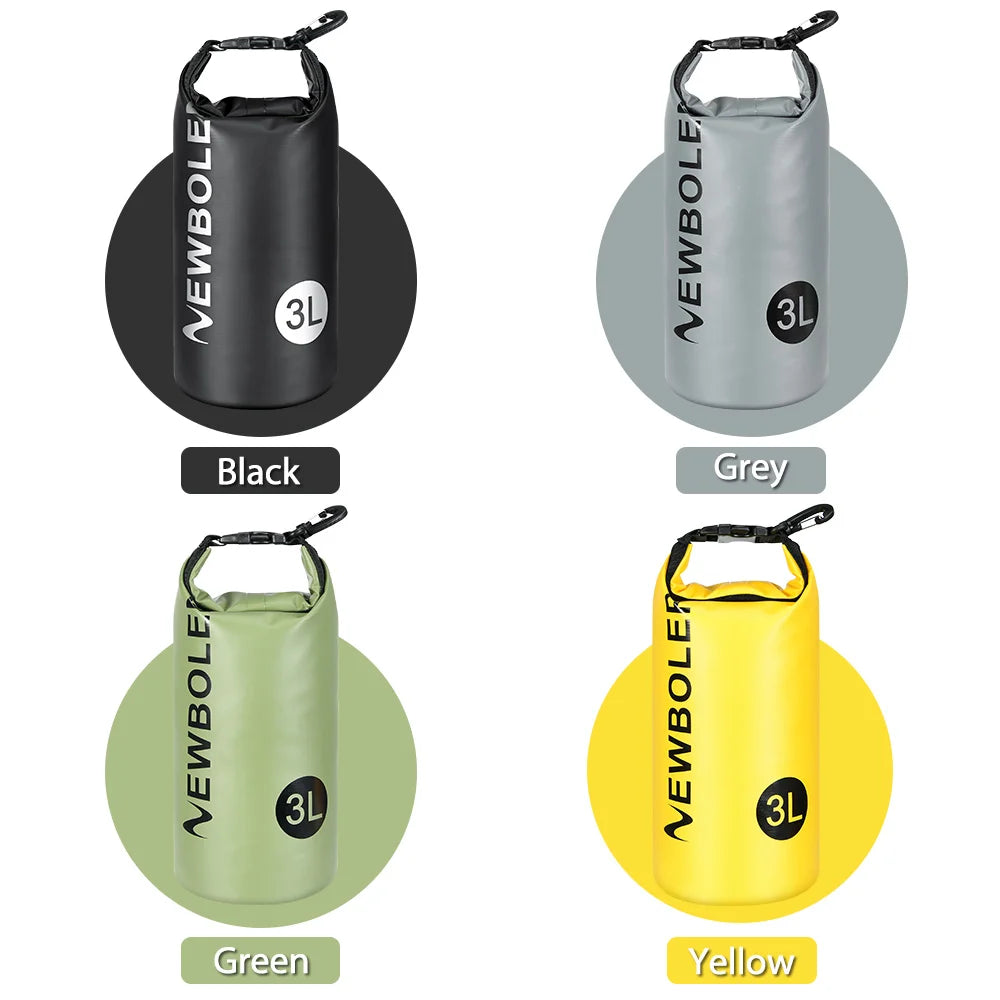 NEWBOLER 3L Waterproof Dry Bag Sack for Camping Drift Trekking Swimming Bag Rafting Kayak Trekking Fishing Outdoor Waterbag