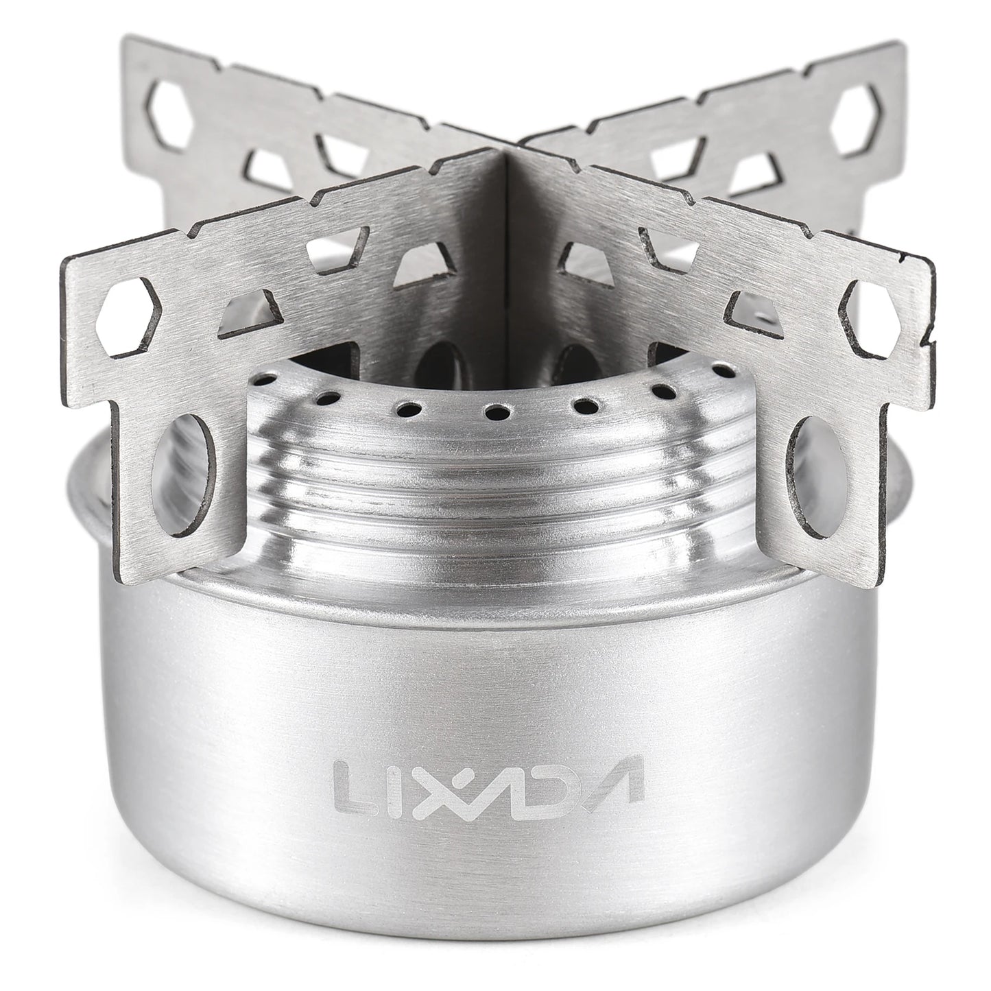 Portable Mini Aluminum Alloy Alcohol Stove with Lid and Cross Stand Outdoor Camping Hiking Backpacking