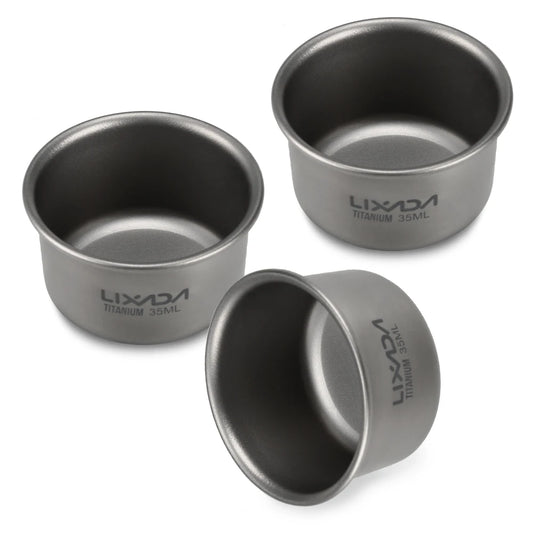 1/3pcs Lixada 35ml Mini Titanium Tea Cup Home Office Outdoor Camping Hiking Coffee Tea Cup Mug 8g