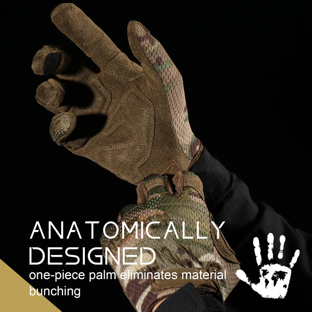 TouchScreen Tactical Gloves Camouflage Paintball Shooting Airsoft Combat Hunting Shock-proof Full Finger Glove Bicycle Men Women
