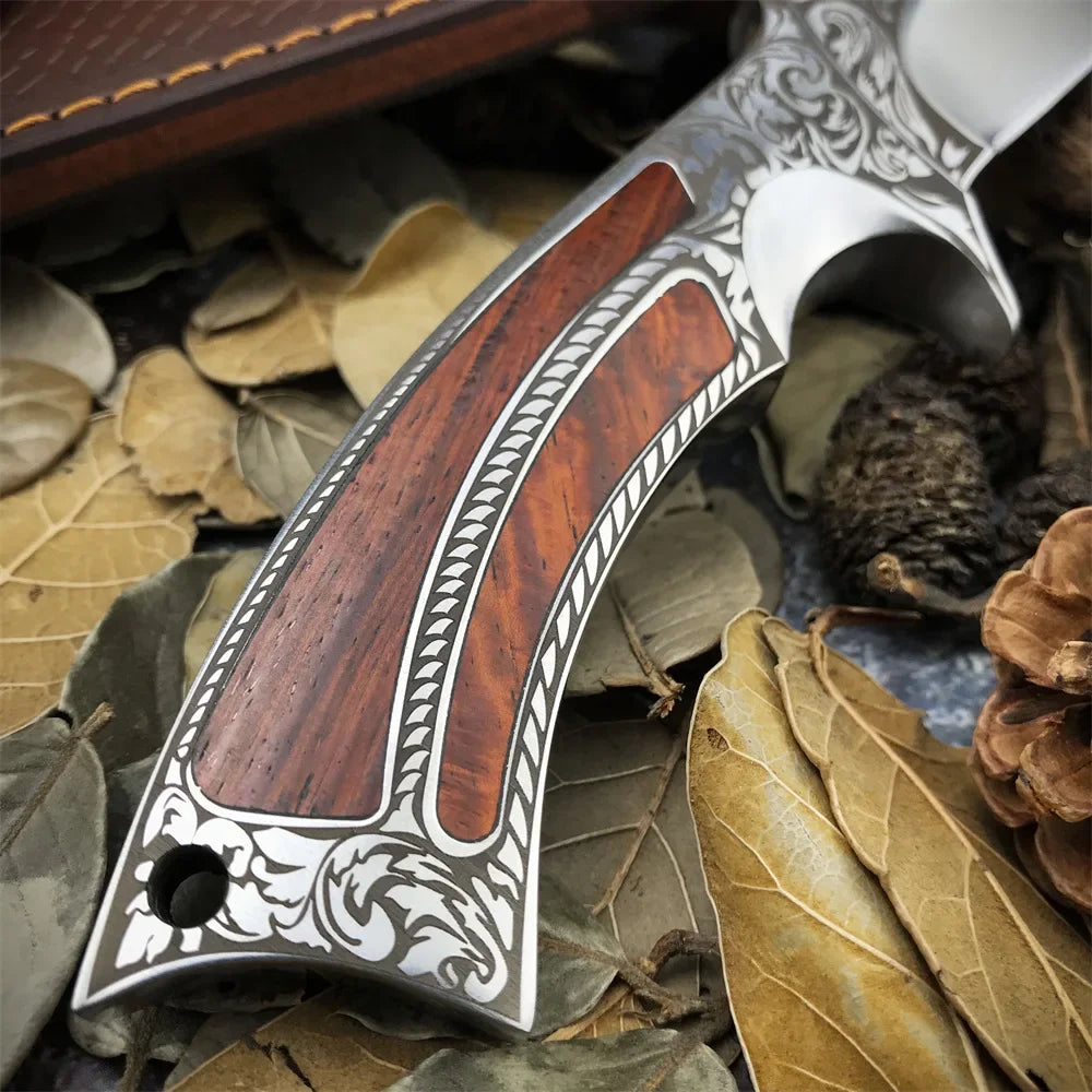 Heavy Duty Saudi Arabia Fixed Blade Knife Military Tactical Knife D2 Steel Blade Sandalwood Handle Outdoor Camping Hunting Tool
