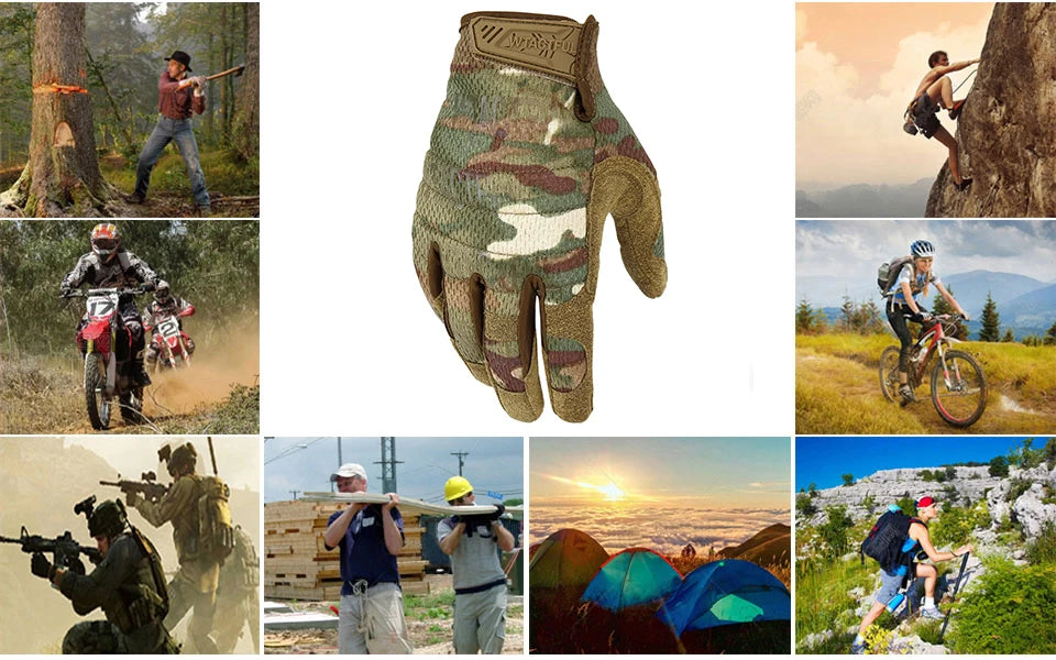 TouchScreen Tactical Gloves Camouflage Paintball Shooting Airsoft Combat Hunting Shock-proof Full Finger Glove Bicycle Men Women
