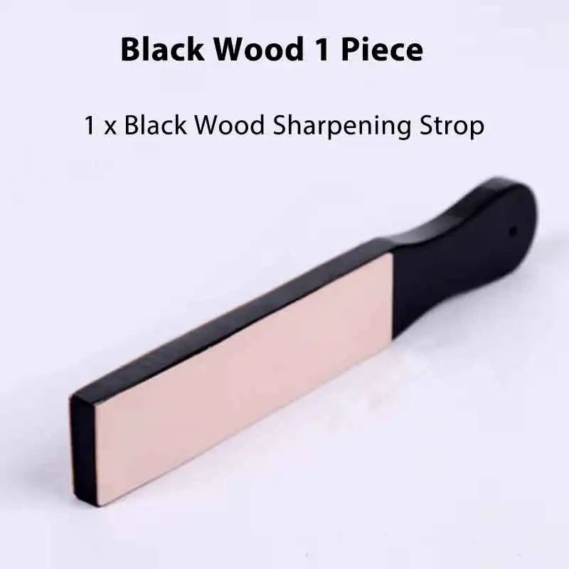 WUTA 1 Piece Leather Knife Sharpener Sharpening Strop Tool Black Wood Razor Polishing Board Fine Grinding with Polish Compound