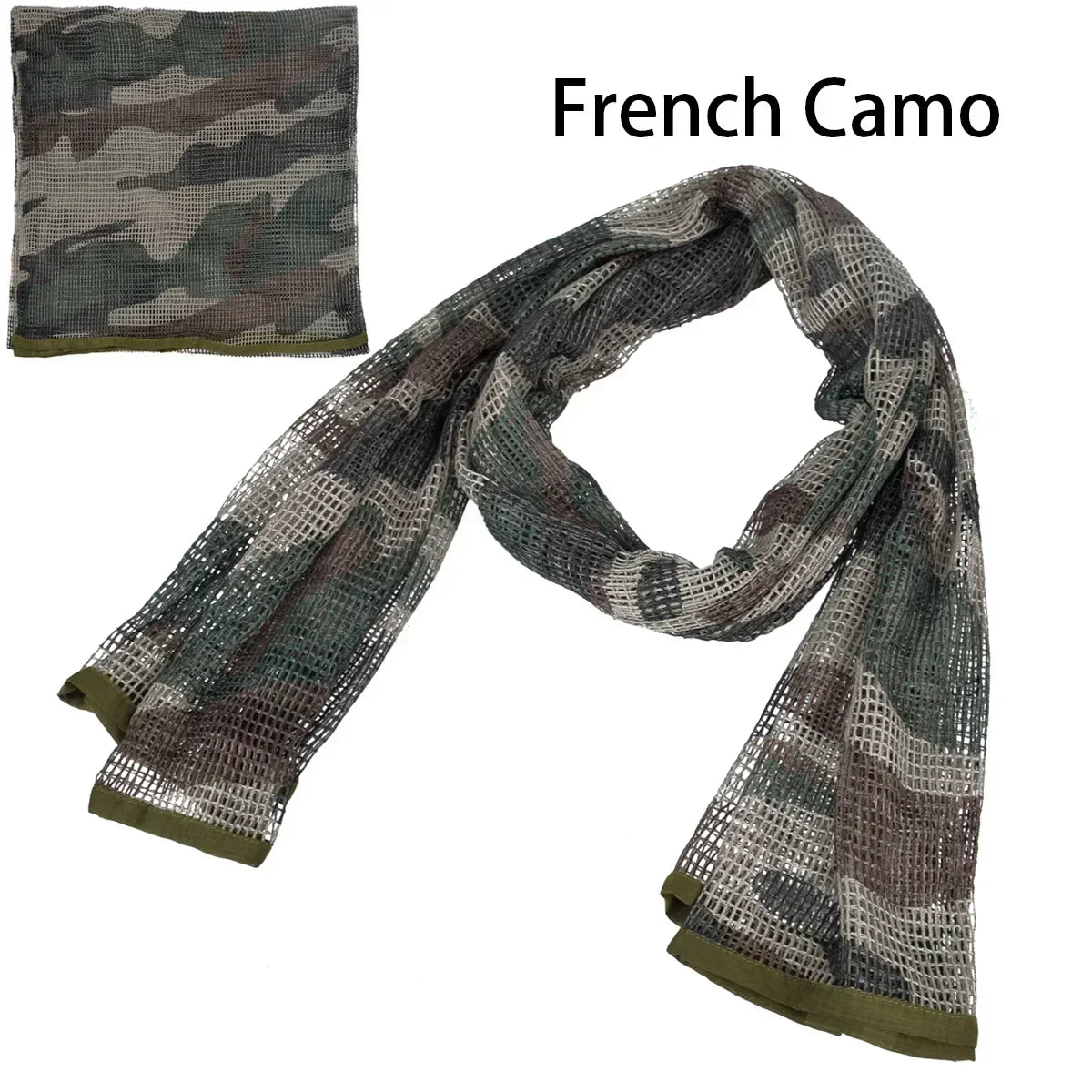 Camouflage Netting Scarf Sniper Veil Camo Mesh Face Scarf Veil Shemagh Head Wrap for Outdoor Camping Hiking Hunting Shooting