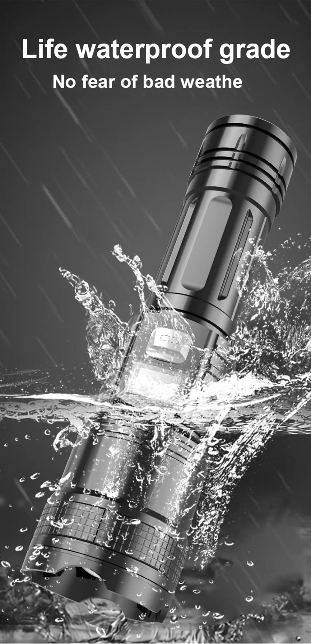 Portable Rechargeable LED Flashlights High Power Military Tactical Flashlight Zoom Torch Lamp For Outdoor Camping Fishing