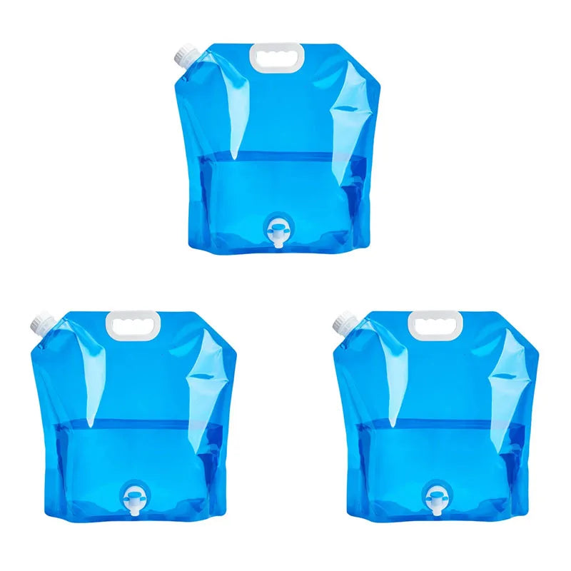 5/10L Camping Water Bag Portable Folding Water Bucket Large Water Container Outdoor Travel Collapsible Pouch Can Camping Supplie