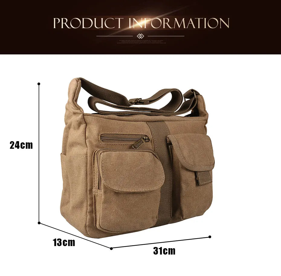Men Canvas Shoulder Bags Casual Tote Travel Men's Crossbody Bag Luxury Messenger Bags Fashion High Quality Handbag men's sh