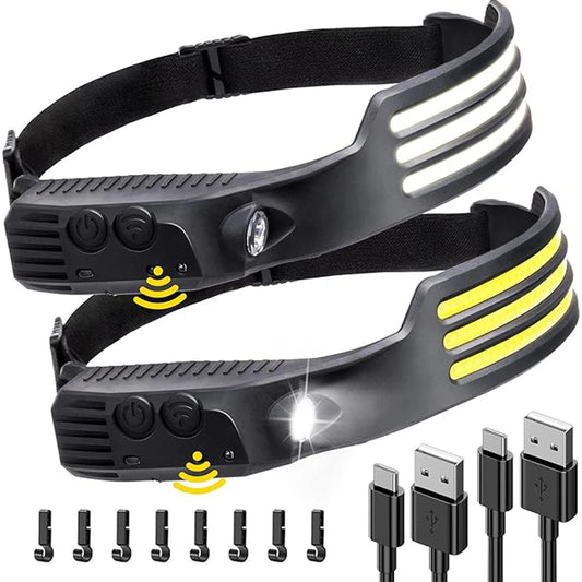 Powerful Induction COB LED Headlamp USB Rechargeable