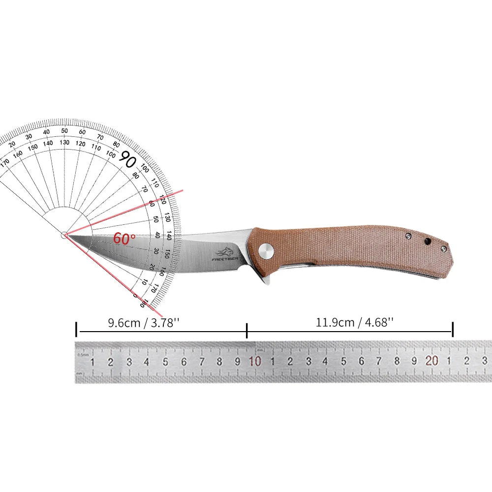 FREETIGER 2025 New Pocket Knife D2 Blade Micarta Folding Knife for Outdoor Camping Tactical Hunting Survival Knives EDC Tools