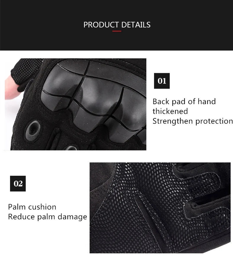 Mountaineering Outdoor Tactical Fingerless Gloves Hard Knuckle Paintball Airsoft Hunting Combat Riding Hiking Half Finger Glove