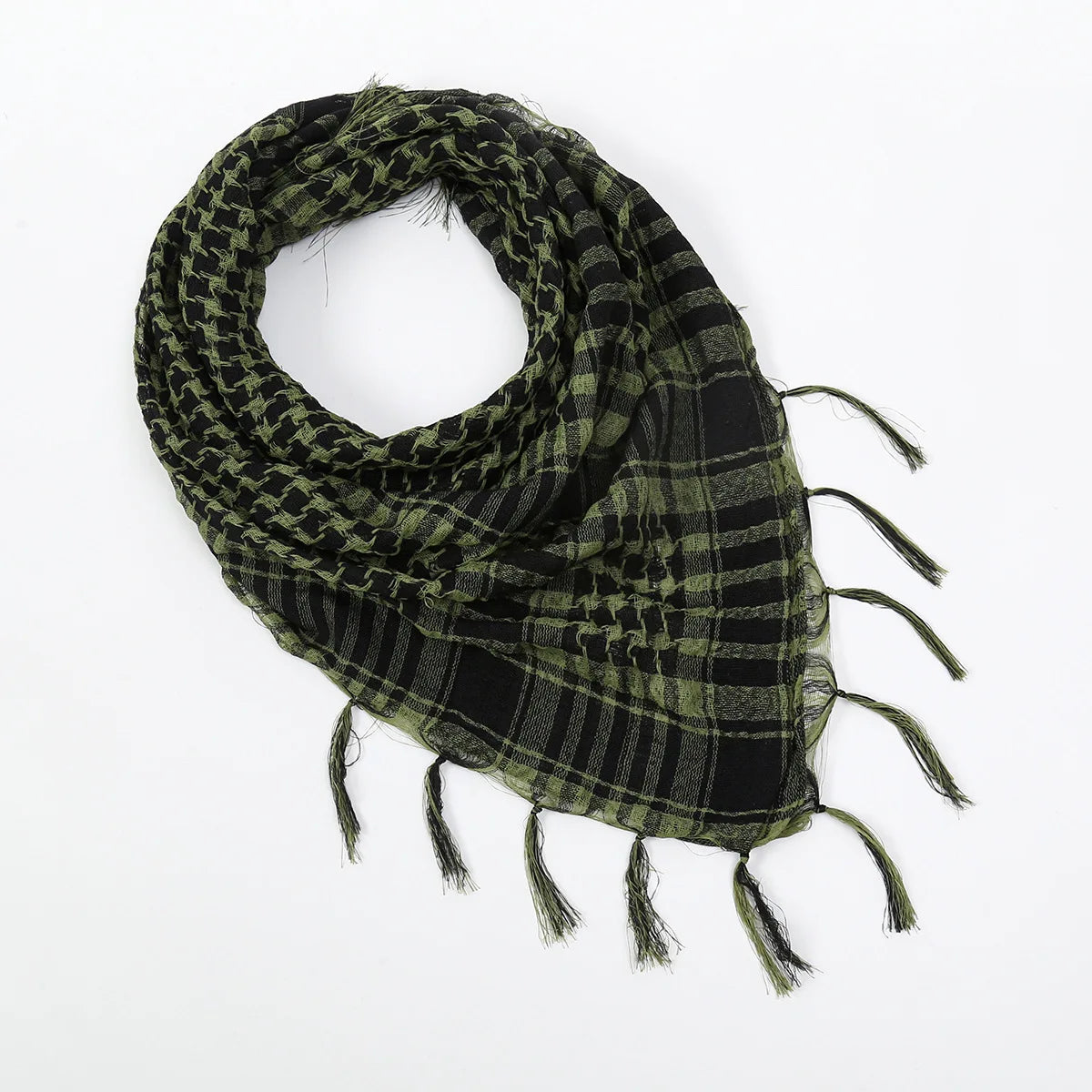 Arab Square Scarf Muslim Shawl Plaid Stripe Printed Outdoor Scarf Wind and Sand Neck Cover