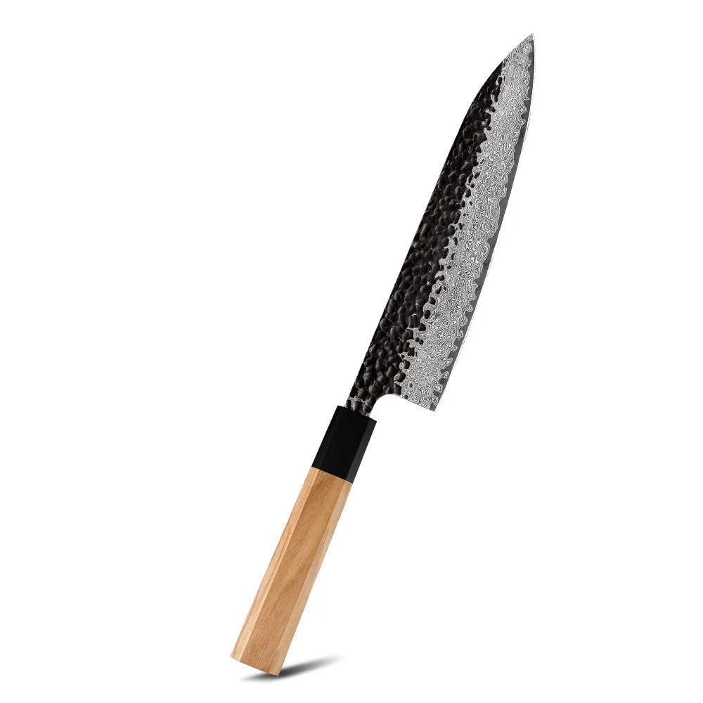 Damascus Steel Japanese Kitchen Knife, PRO Chef Knife, Handmade
