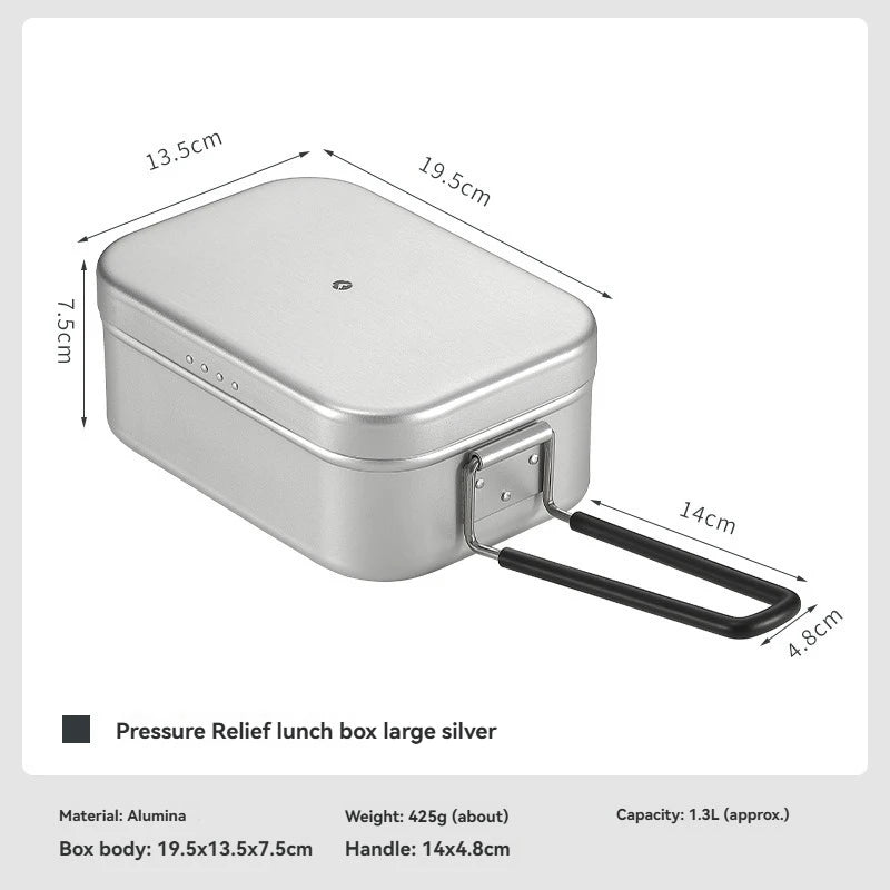 CAMPINGMOON S-2013 Aluminum Oxide Portable Lunch Box, Open Flame Heated OutdoorPicnic Camping Lunch Box, Aluminum Lunch Box
