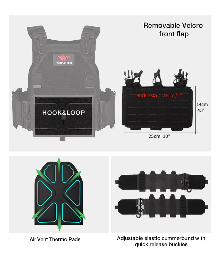 YAKEDA ATFG MOX CAMO Light Weight Quick Release Combat Plate Carrier 1000D Nylon Molle Chaleco Tactico Tactical Vest Hunting