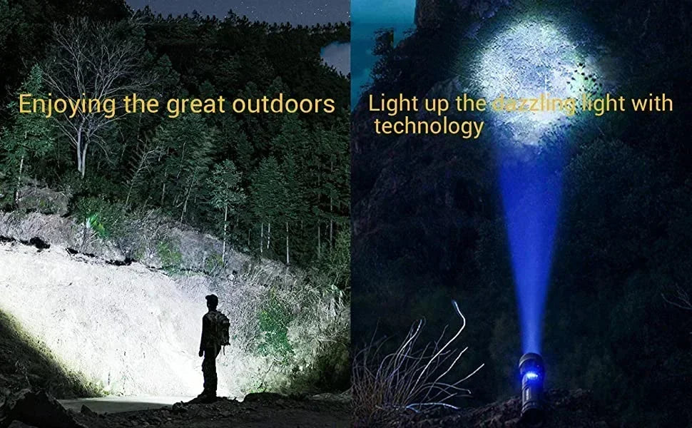 30W High Bright LED Flashlight High Power Type C Rechargeable Zoom Torch Camping Outdoor Hunting Fishing Walking Lighting Lamp