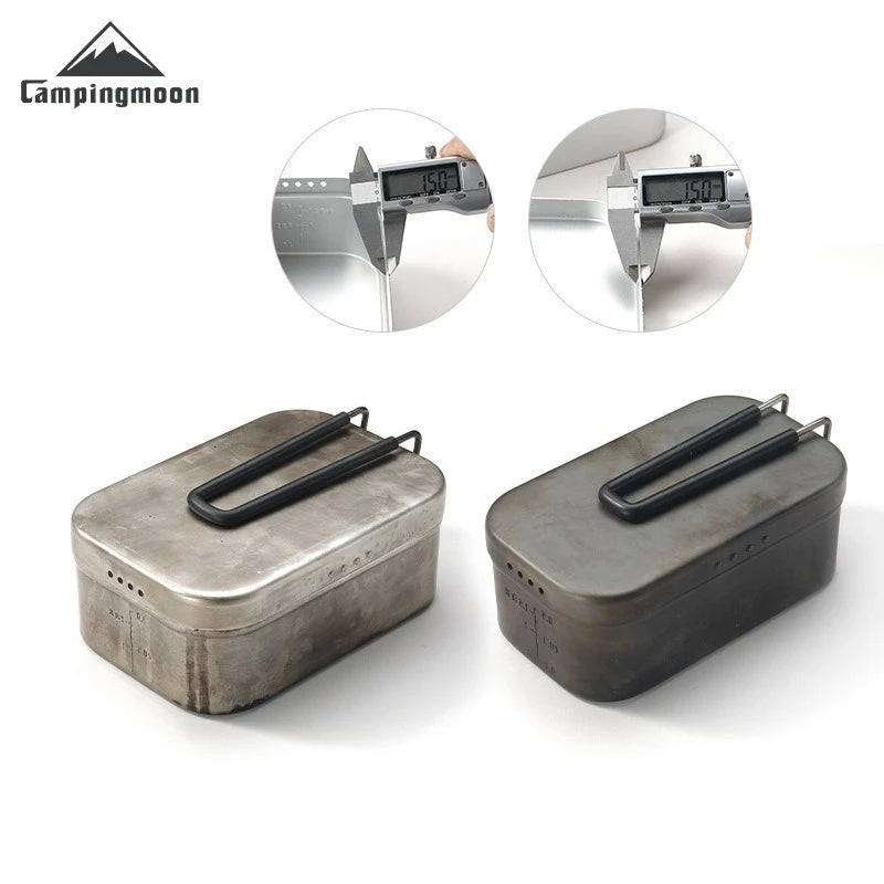 CAMPINGMOON S-2013 Aluminum Oxide Portable Lunch Box, Open Flame Heated OutdoorPicnic Camping Lunch Box, Aluminum Lunch Box