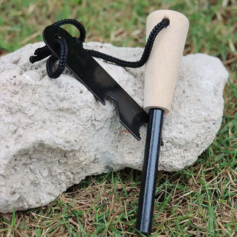 TitanSpark™ Bear Grylls Survival Fire Starter - Magnesium Flint Rod, Portable Emergency Firesteel Kit Lighters Smoking for Camping Hiking