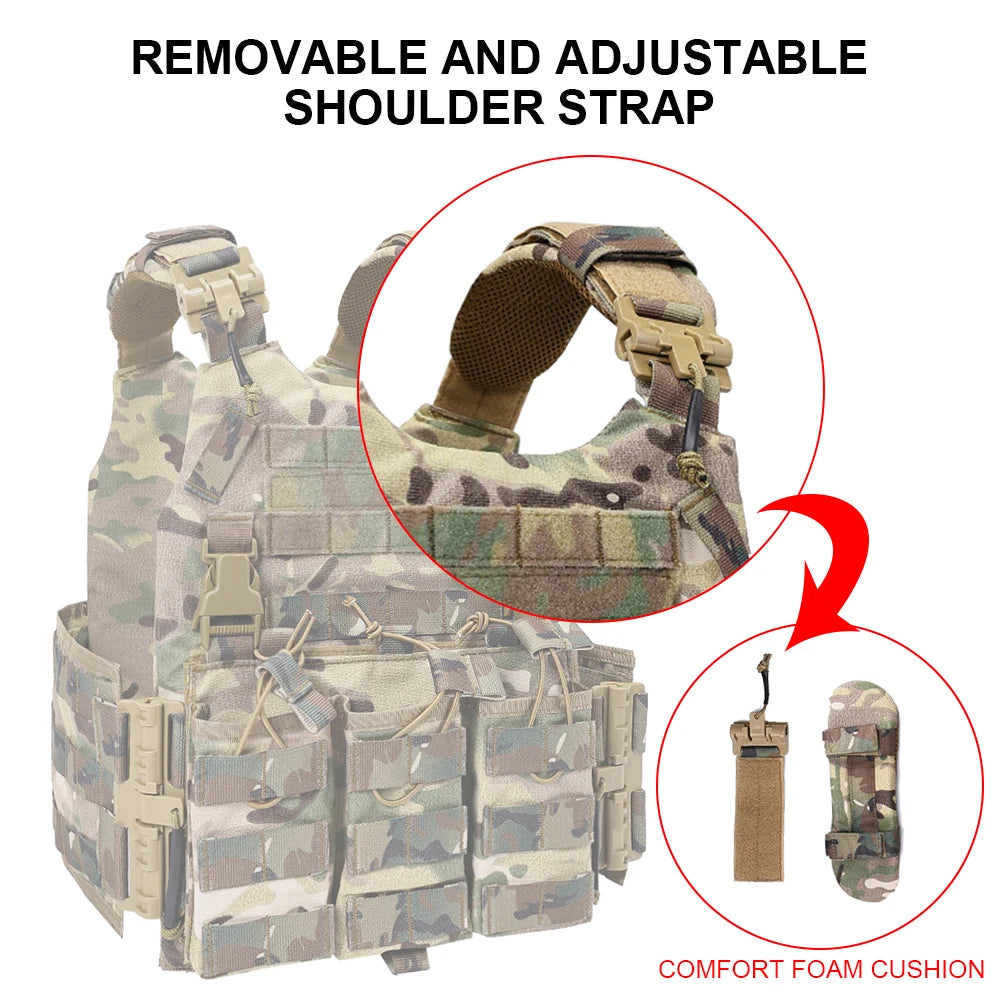 New Tatctical Hunting Vest Combat Carrier Molle Magazine Pouch Quick Release Comfort Lightweight Utility Cummerbund Paintball