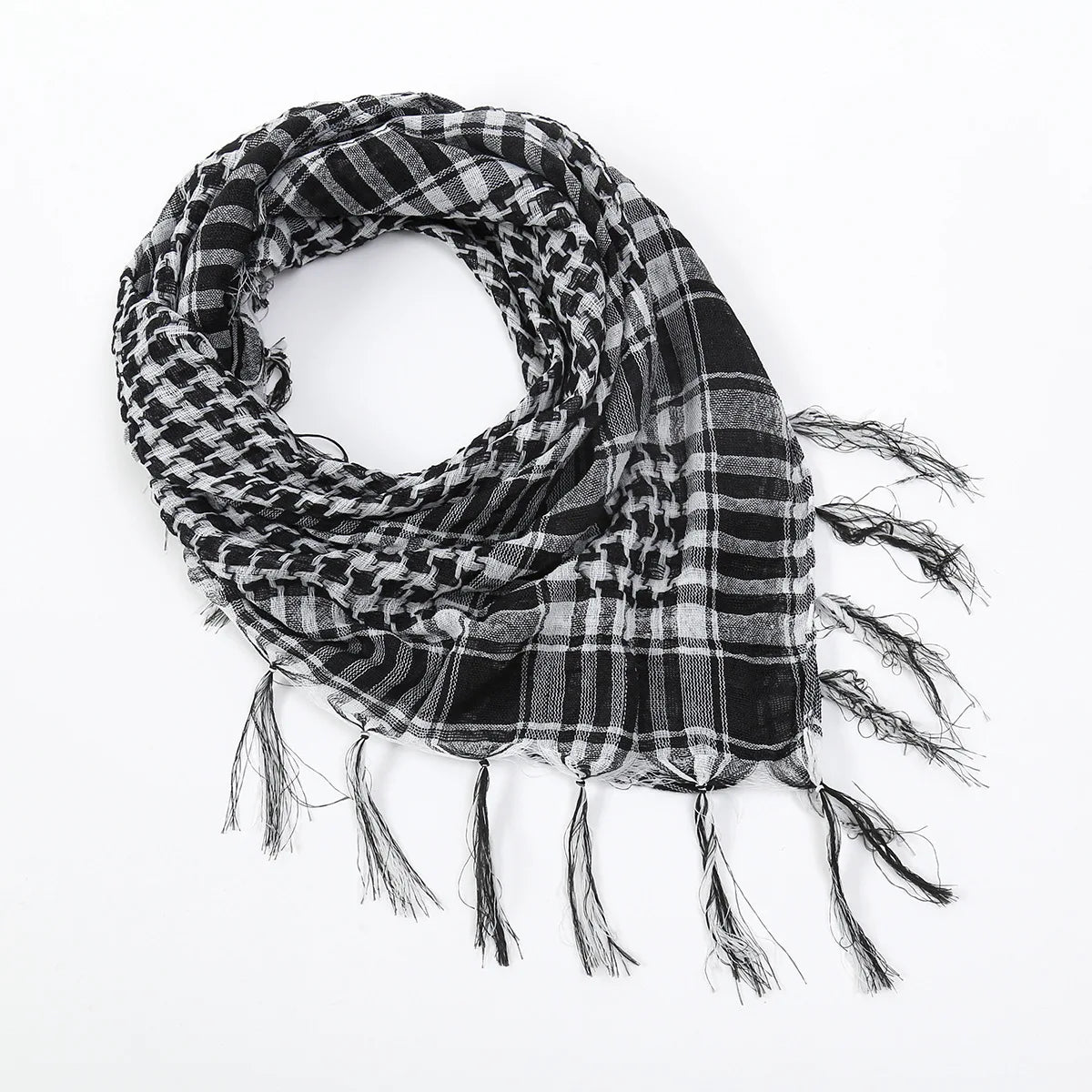 Arab Square Scarf Muslim Shawl Plaid Stripe Printed Outdoor Scarf Wind and Sand Neck Cover