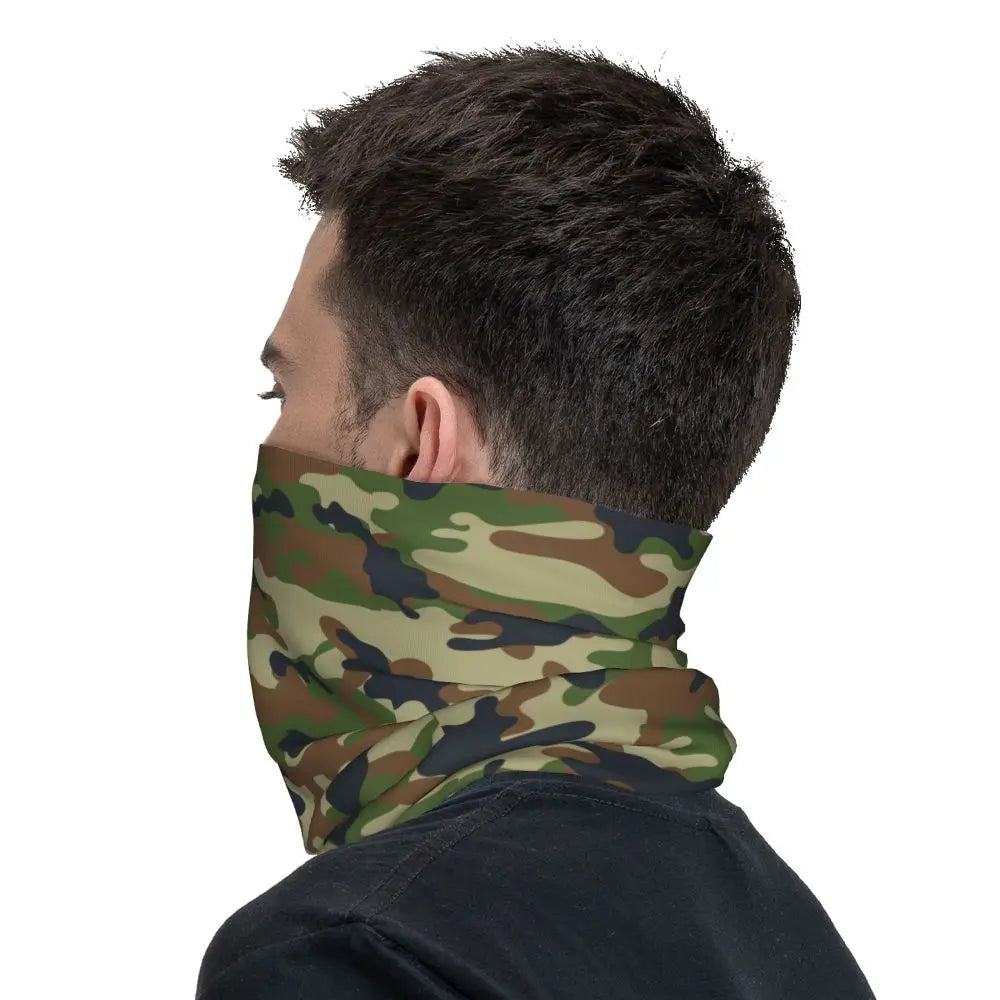 Custom Flecktarn Camo Bandana Neck Gaiter Windproof Face Scarf Cover Men Women Woodland Camouflage Headwear Tube Balaclava