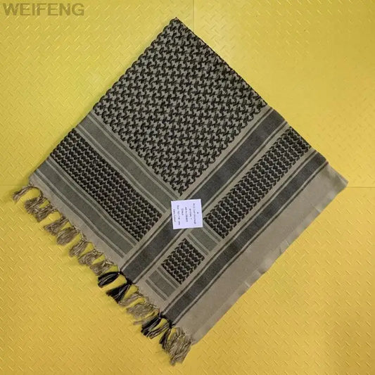 Tactical Arab Keffiyeh Shemagh Scarf Cotton Winter Shawl Neck Warmer Cover Head Wrap Windproof Hiking Camping Scarf Men Women