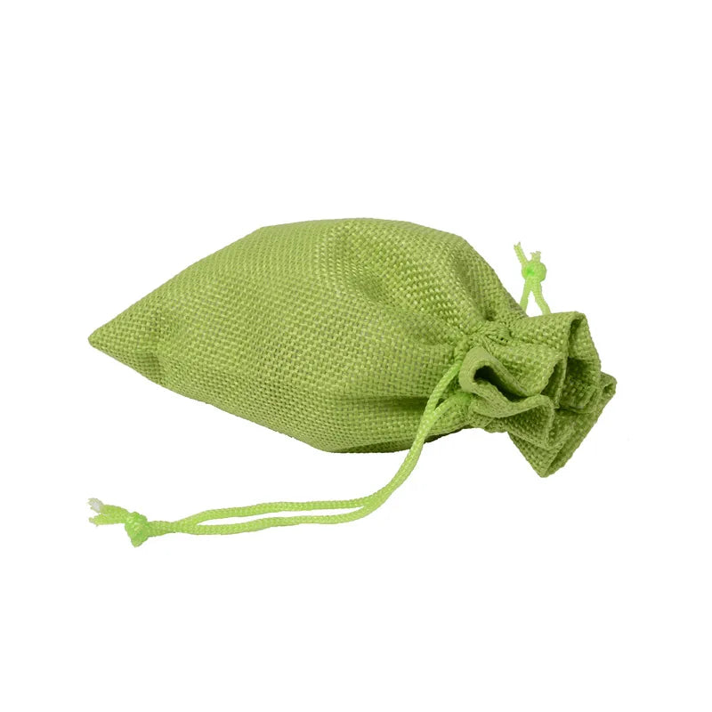5pcs Multisize Jute Burlap Linen Drawstring Bag Christmas Halloween Gift Bags Wedding Birthday Party Candy Chocolate Packing Bag