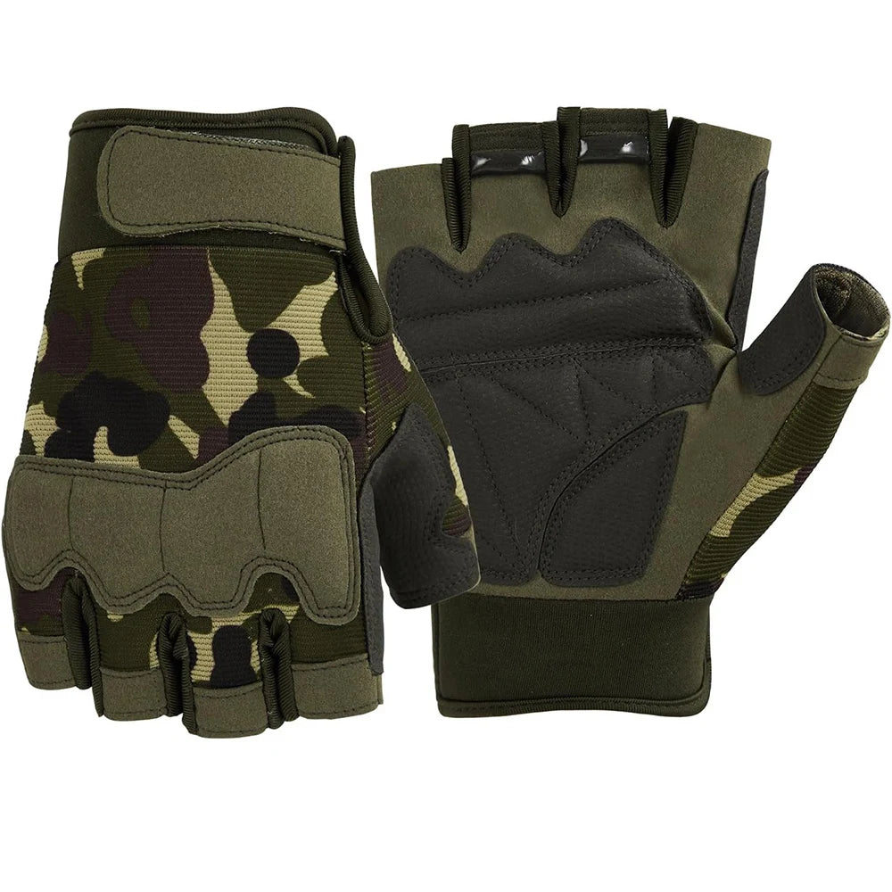 Half Finger Tactical Gloves Fingerless Gloves for Airsoft Shooting Hunting Hiking Cycling Driving Motorcycle Climbing 