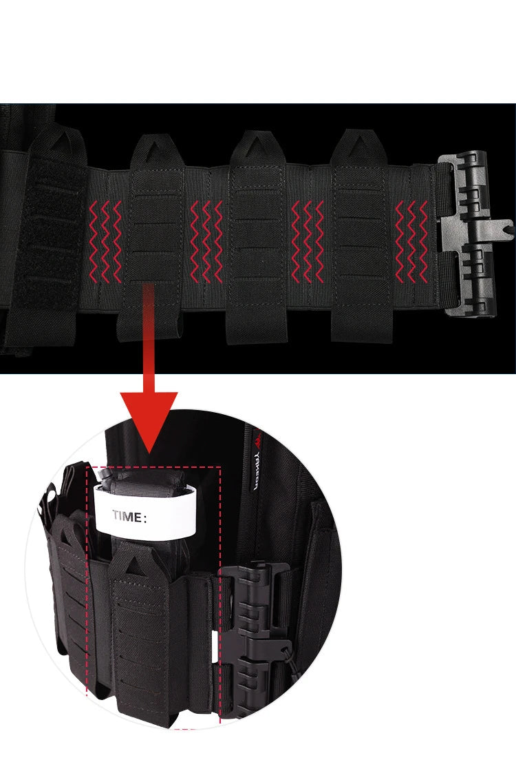 YAKEDA Tactical Vest 6094 Fast detachable light laser cut outdoor hunting black gear carry vest of high quality