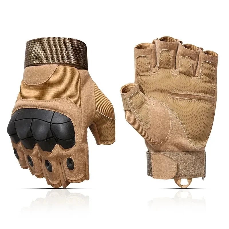 Mountaineering Outdoor Tactical Fingerless Gloves Hard Knuckle Paintball Airsoft Hunting Combat Riding Hiking Half Finger Glove