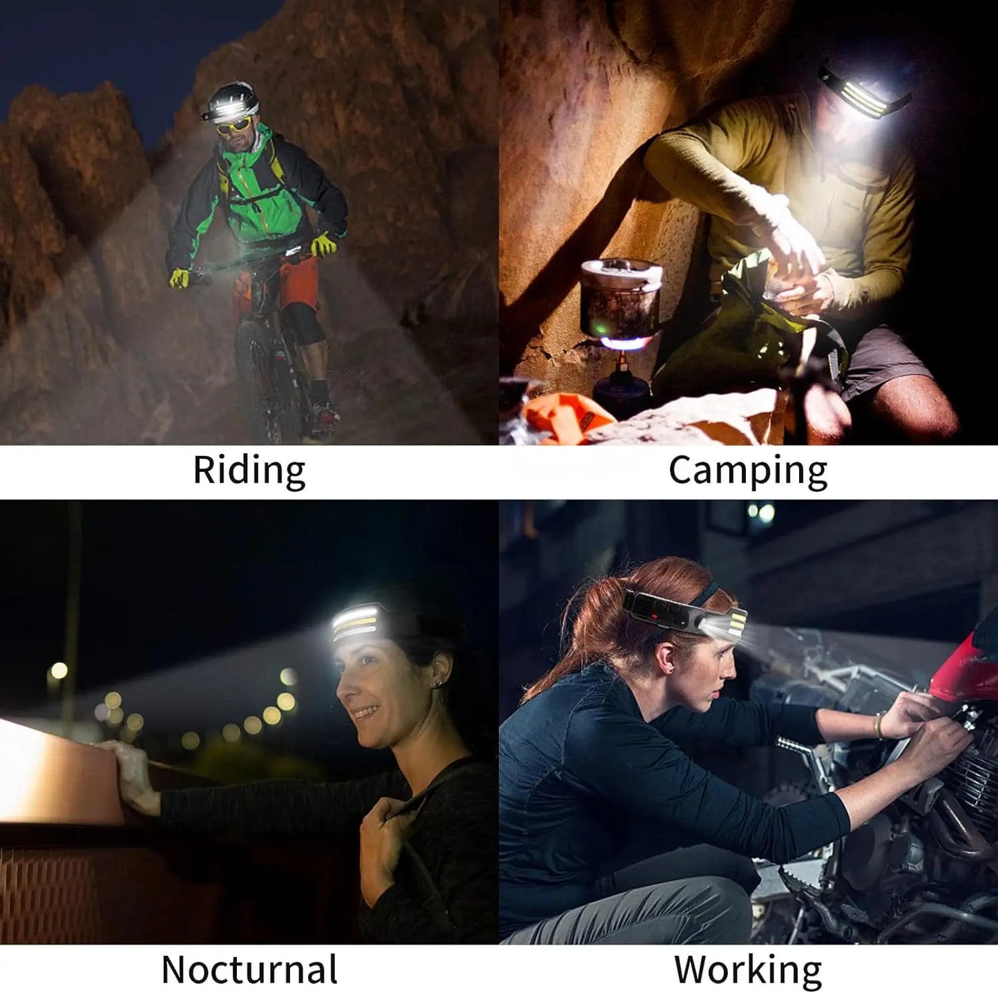 Powerful Induction COB LED Headlamp USB Rechargeable