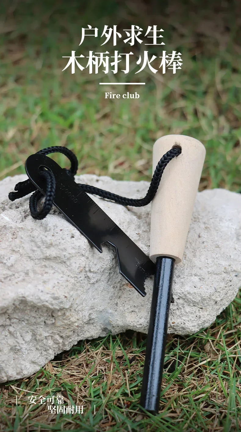 TitanSpark™ Bear Grylls Survival Fire Starter - Magnesium Flint Rod, Portable Emergency Firesteel Kit Lighters Smoking for Camping Hiking