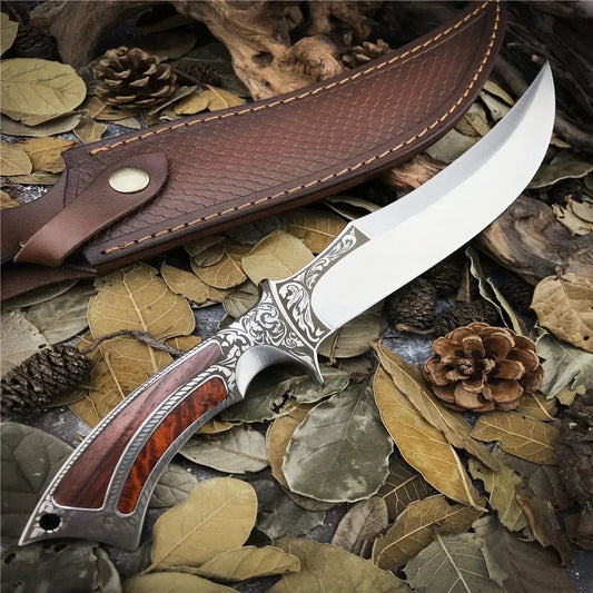 Heavy Duty Saudi Arabia Fixed Blade Knife Military Tactical Knife D2 Steel Blade Sandalwood Handle Outdoor Camping Hunting Tool