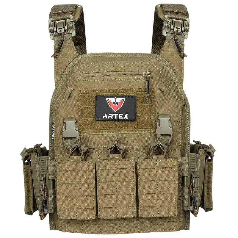 Tactical Plate Carrier Quick Release Fast Adjust Cummerbund Laser Cut Vest with Magazine Pouch MOLLE Lightweight Hunting Gear