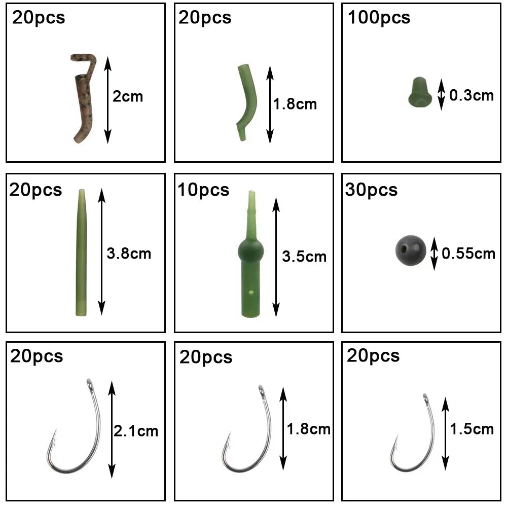 Articulos De Pesca Carp Fishing Tackle Kit Anti Tangle Sleeves Hook Stop Beads Swivels All for Fishing Goods Accessories
