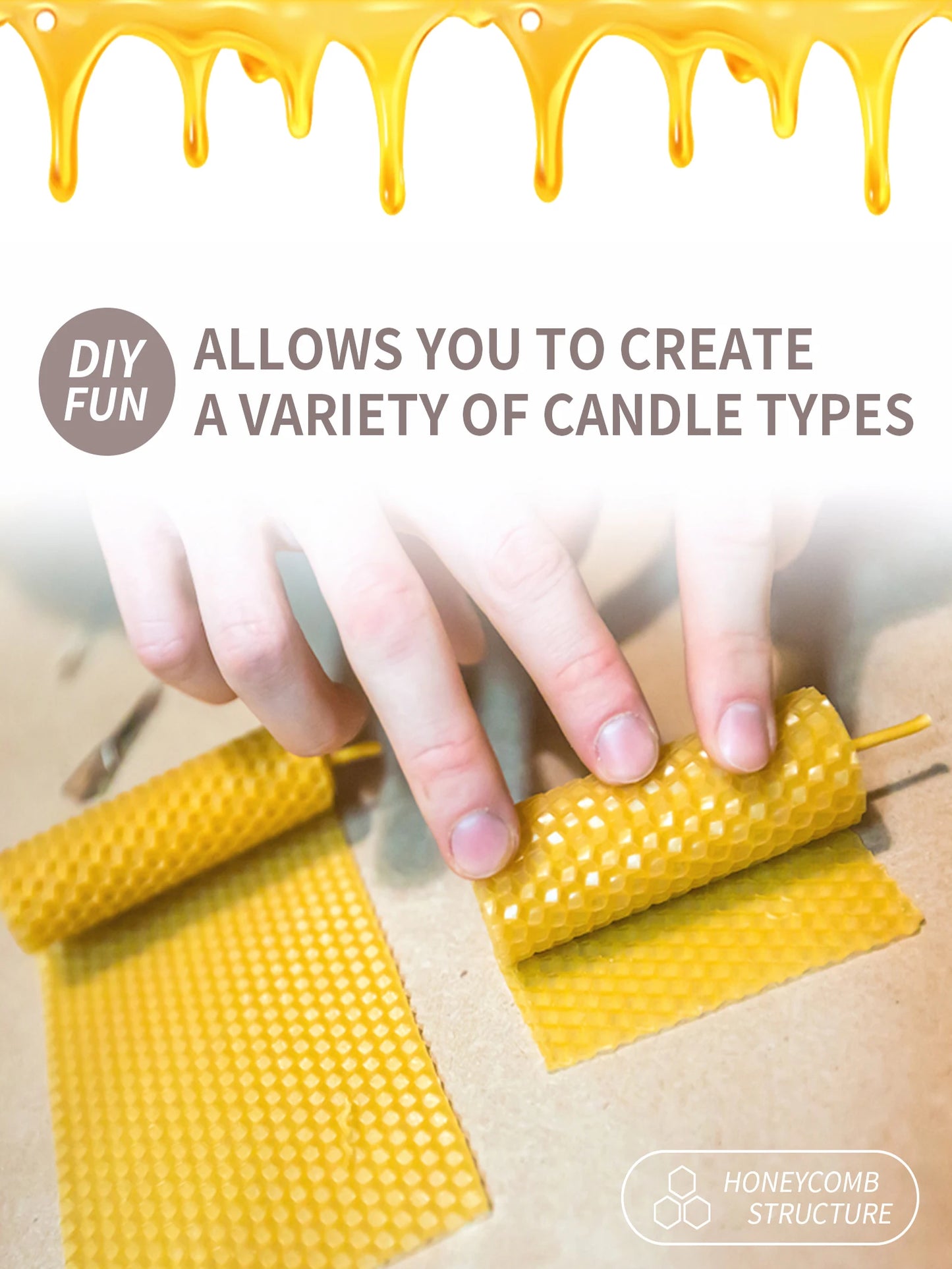 10Pcs Natural Honeycomb Bee Wax Sheets DIY Honey Candle Making Supplies Durable Beekeeping Foundation Sheets Tool