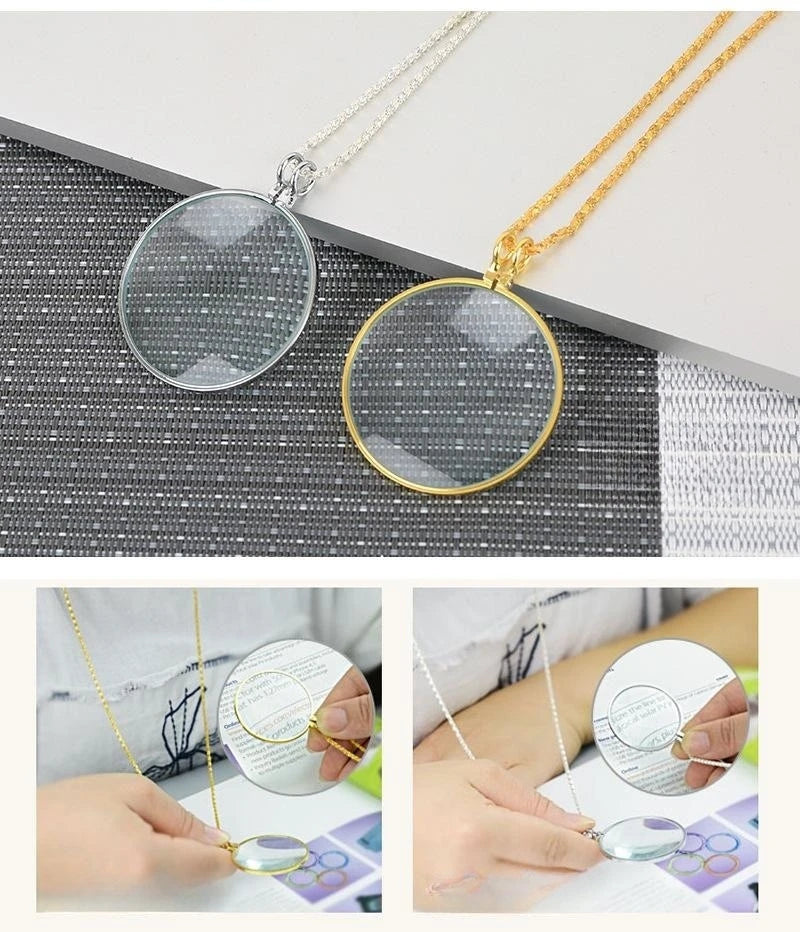 Magnifying Glass Reading Glasses Pendant Jewelry Optical Magnifier with Chain Necklace Neckglasses Portable Monocle Dropshipping