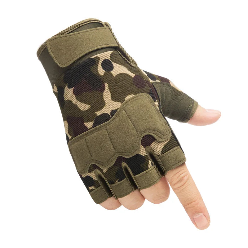 Men Women Tactical Military Army Shooting Cut Proof Fingerless Gloves Anti-Slip Outdoor Sports Paintball Airsoft Bicycle Gloves