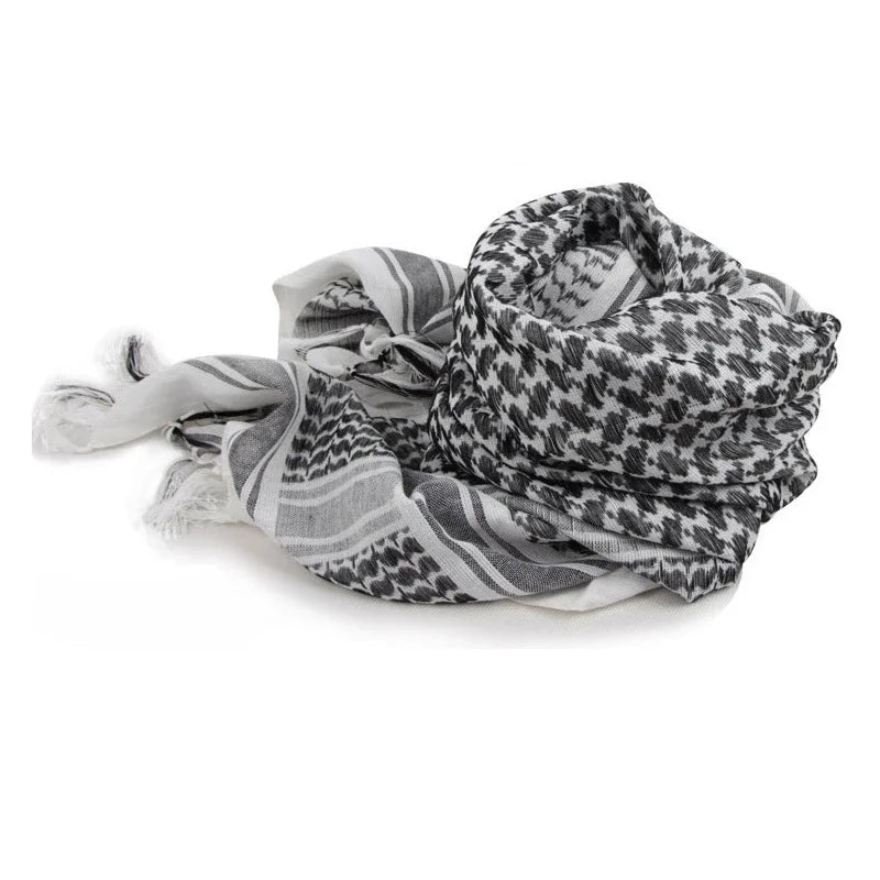 Hot sale Arab Keffiyeh Shemagh Scarf Cotton Winter Shawl Neck Warmer Cover Head Wrap Windproof Tactical Camping Scarf Men Women
