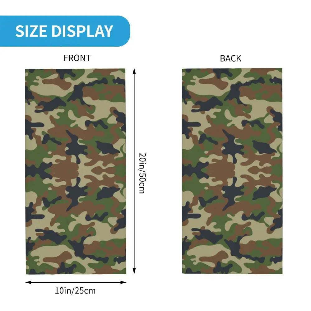 Custom Flecktarn Camo Bandana Neck Gaiter Windproof Face Scarf Cover Men Women Woodland Camouflage Headwear Tube Balaclava