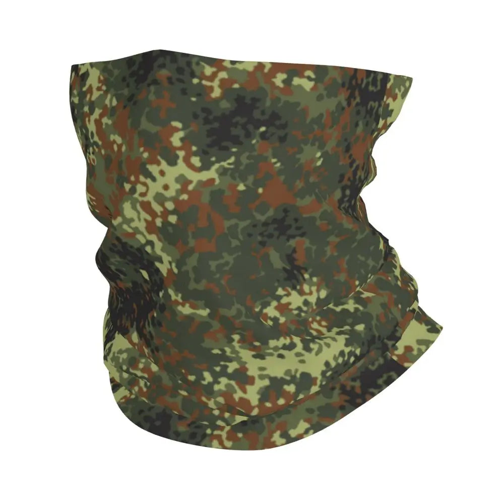 Custom Flecktarn Camo Bandana Neck Gaiter Windproof Face Scarf Cover Men Women Woodland Camouflage Headwear Tube Balaclava